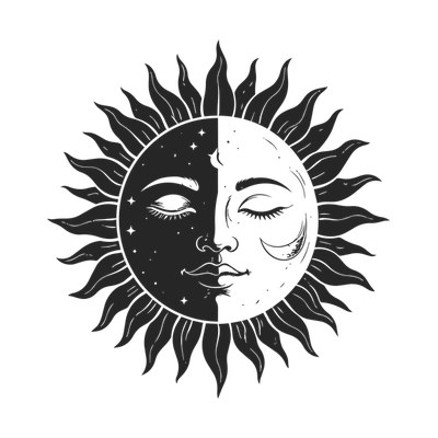 Sun And Moon SVG cut file
