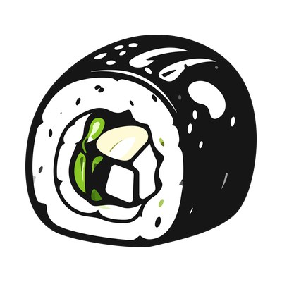 Sushi Roll Stencil Front SVG cut file