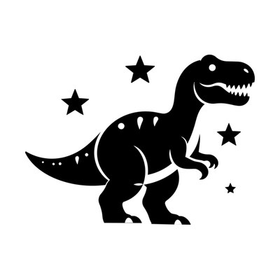T-Rex Stars Side SVG cut file