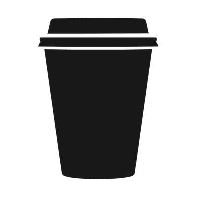 Takeaway Coffee Cup Silhouette Front SVG cut file