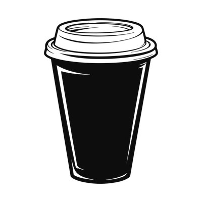 Takeaway Coffee Cup Thickline SVG cut file