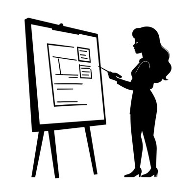 Teacher At Board Bold Side SVG cut file