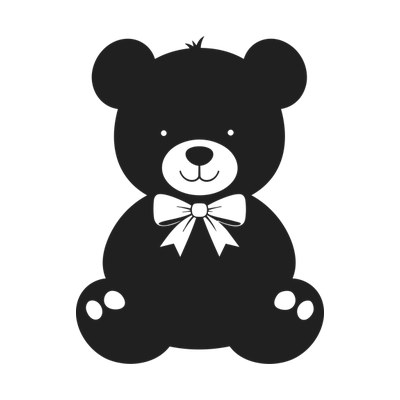 Teddy With Bow Chunky Front SVG cut file
