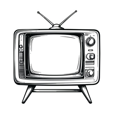 Television Thickline SVG cut file