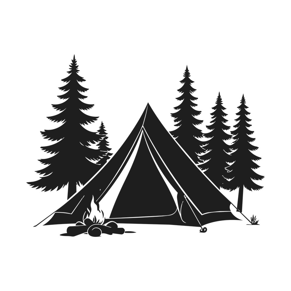 Tent Camping SVG cut file – SVG, PNG, DXF