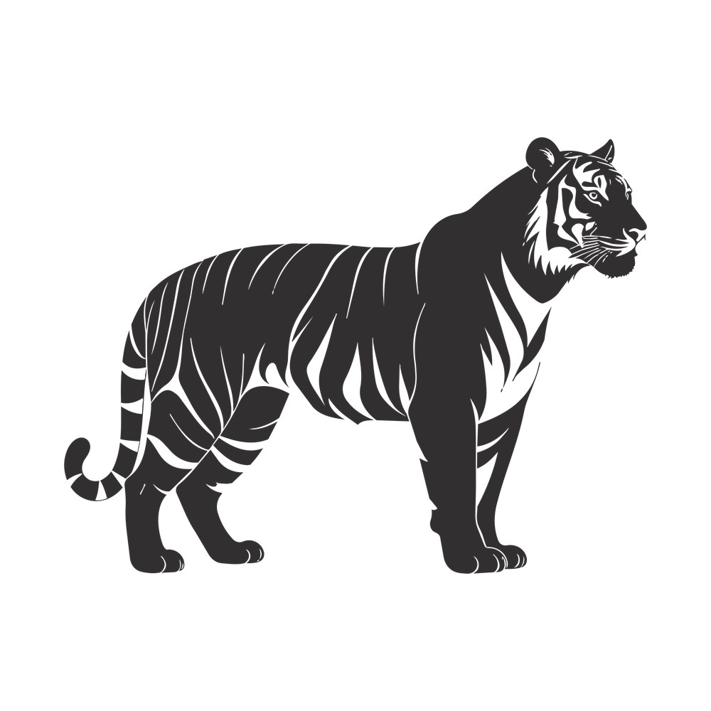 Tiger SVG cut file – SVG, PNG, DXF