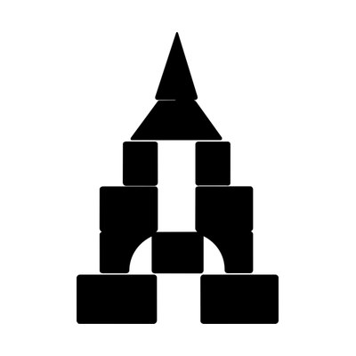 Toy Blocks Tower Geometric Front SVG cut file