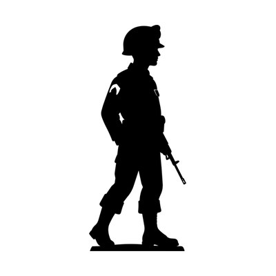 Toy Soldier Stencil Side SVG cut file