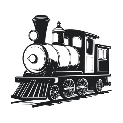 Toy Train Doodle Front SVG cut file