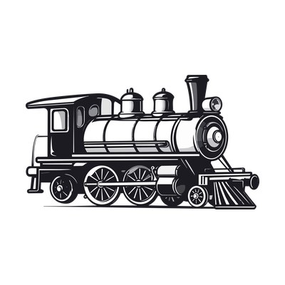 Train Engine Thickline SVG cut file