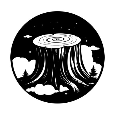 Tree Stump Badge Side SVG cut file