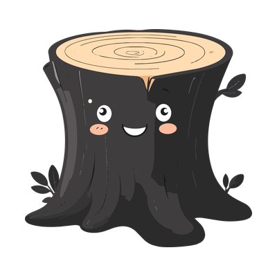 Tree Stump Cartoon Side SVG cut file