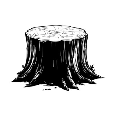 Tree Stump Minimal Side SVG cut file
