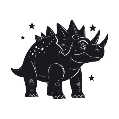 Triceratops Stars Front SVG cut file