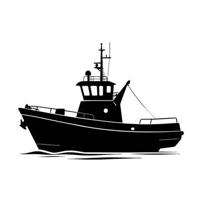 Tugboat Minimal Side SVG cut file
