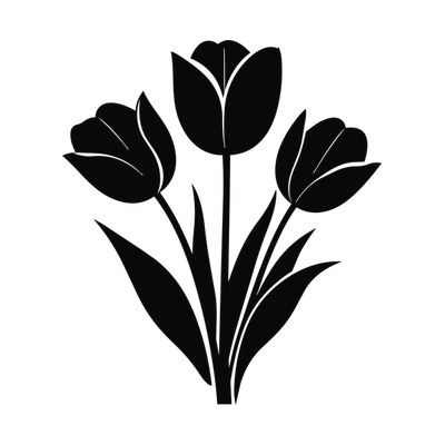 Tulip Bunch Flaticon Side SVG cut file
