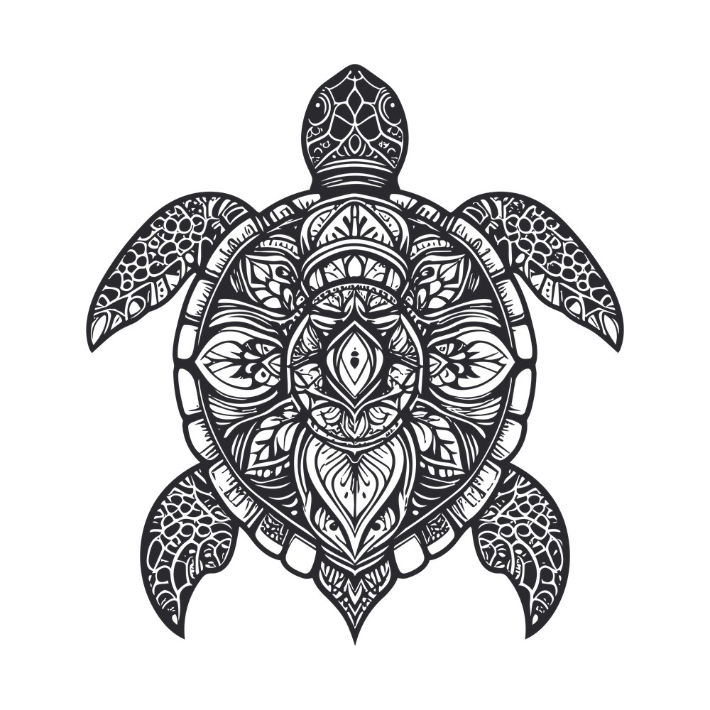 Turtle Mandala SVG cut file – SVG, PNG, DXF