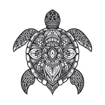 Turtle Mandala SVG cut file