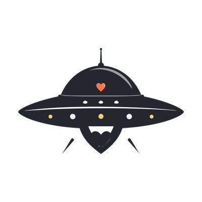 Ufo Heart Front SVG cut file