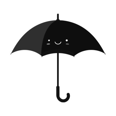Umbrella Kawaii Front SVG cut file