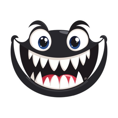Vampire Teeth Cartoon Front SVG cut file