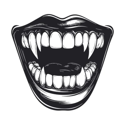 Vampire Teeth Doodle Side SVG cut file