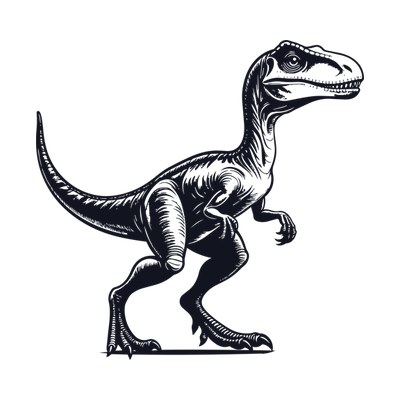 Velociraptor Thickline SVG cut file