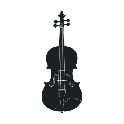 Violin Stencil Front SVG cut file