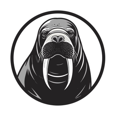 Walrus Badge Front SVG cut file