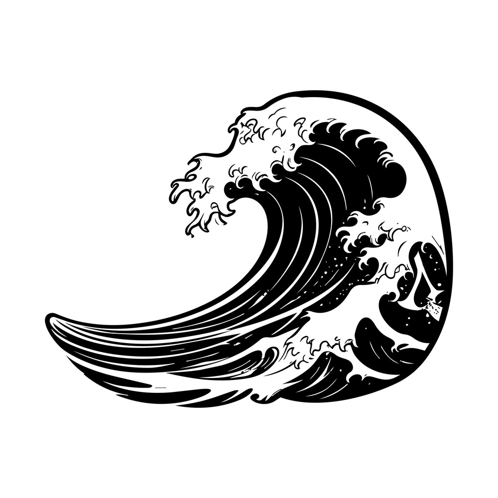 Wave Sticker Side – original artwork without the sticker border
