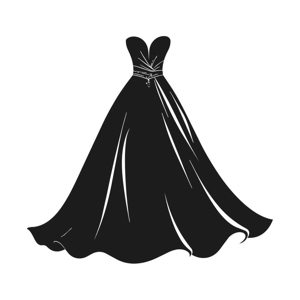 Wedding Dress SVG cut file – SVG, PNG, DXF