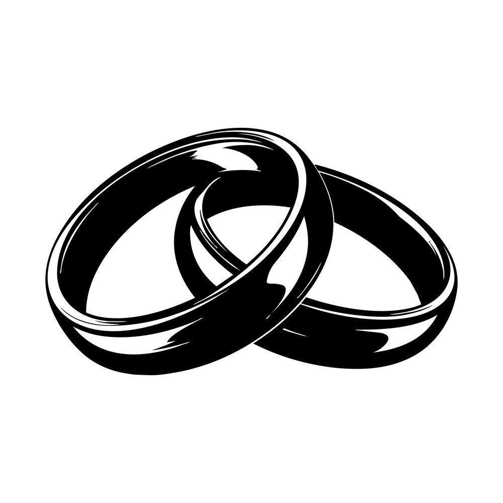 Wedding Rings SVG cut file – SVG, PNG, DXF