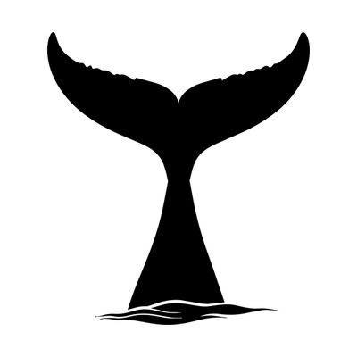 Whale Tail Silhouette Front SVG cut file
