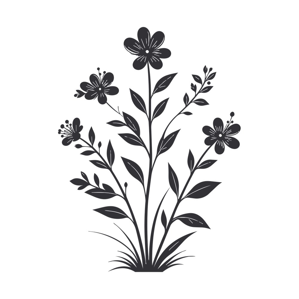 Wildflower Half SVG cut file – SVG, PNG, DXF
