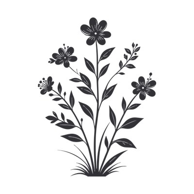 Wildflower Half SVG cut file