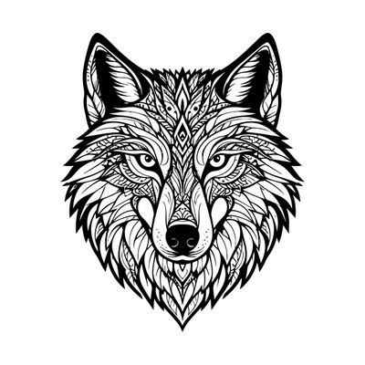 Wolf Mandala SVG cut file