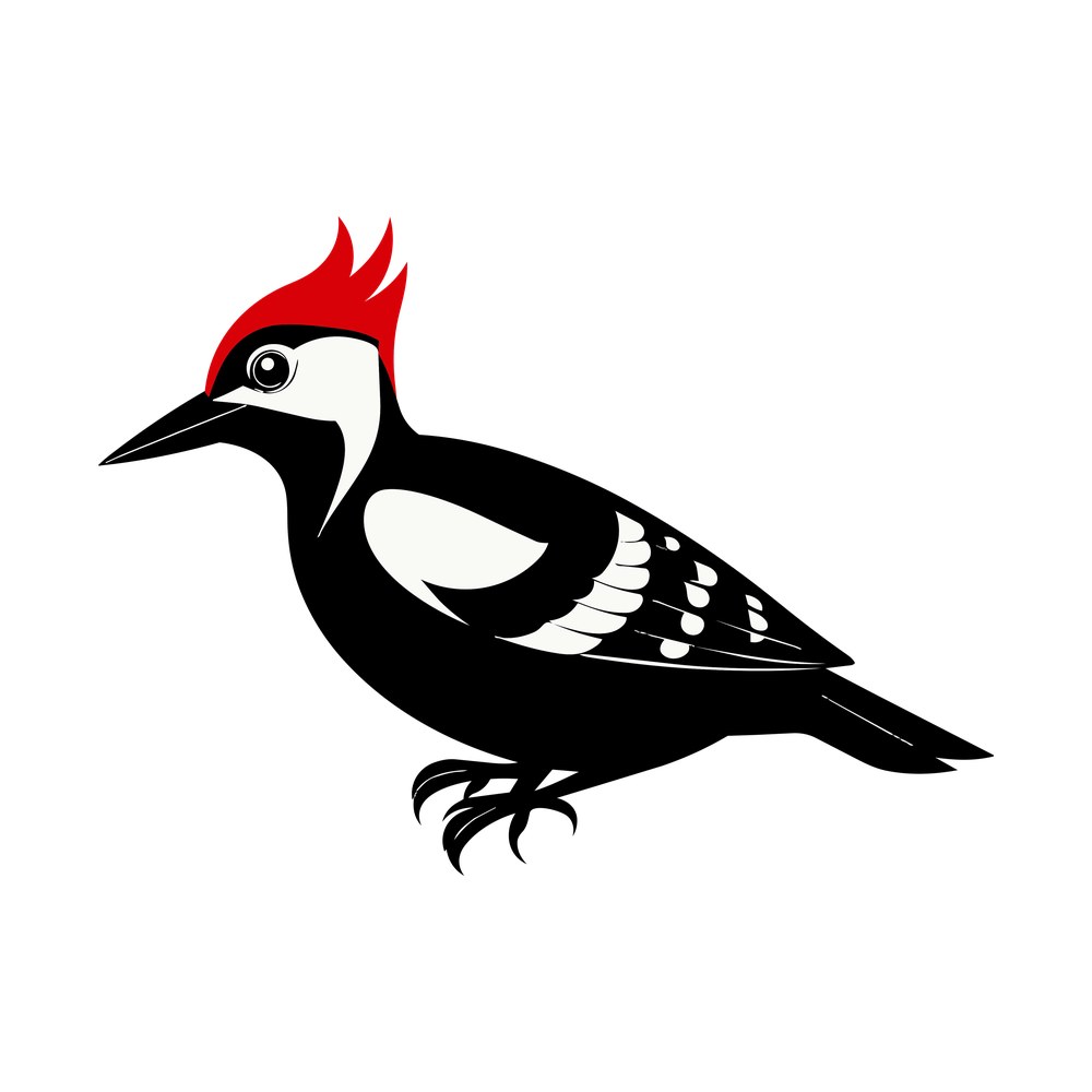 Woodpecker Silhouette – original artwork without the sticker border