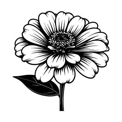 Zinnia Line SVG cut file