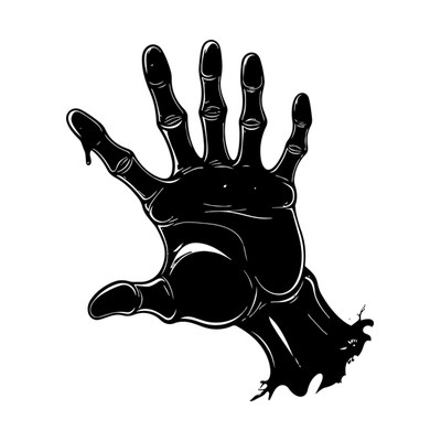 Zombie Hand Retro Front SVG cut file