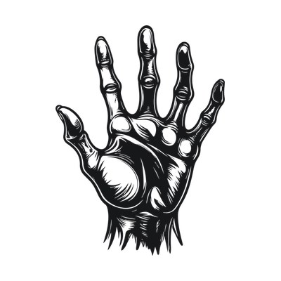 Zombie Hand Sticker SVG cut file